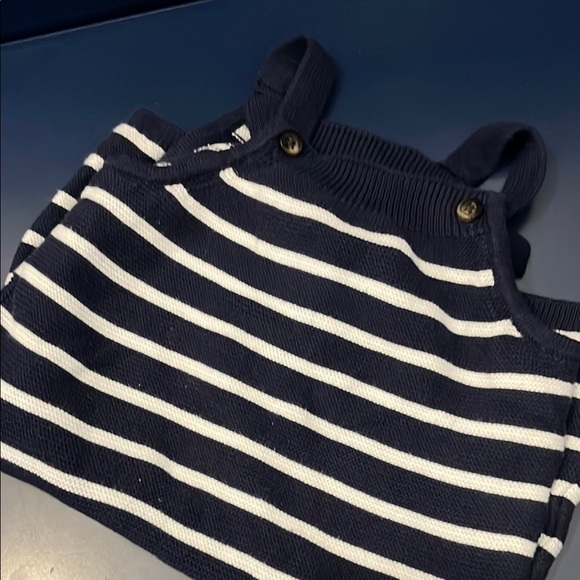 Striped Navy and White Baby Romper - Picture 4 of 4